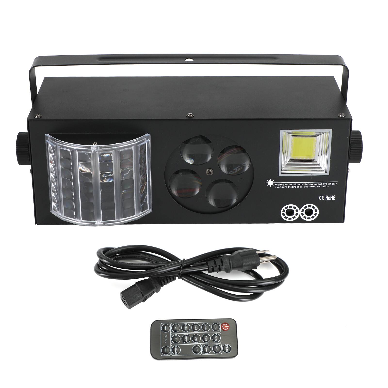 4LED

VALIDADE or radiation avoid eye a skin exposure - director scattered radiation

CE RoHS

+ Motor I

Flash Flash DOWNY

Fatitern Pattern

Led ESC Up

Lemor Laser Search

Auto eured Serve

G DWX