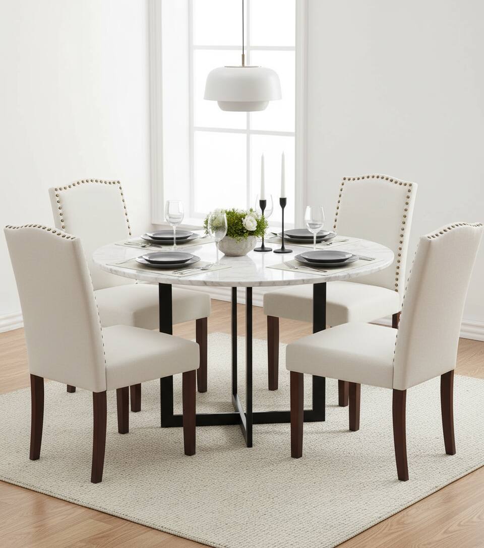 Alt View 6. AOITUN - Dining Chairs Set of 2 Upholstered Fabric for Daily Use - Perfect Addition to Any Dining Room, Living Room, or Kitchen - Beige.