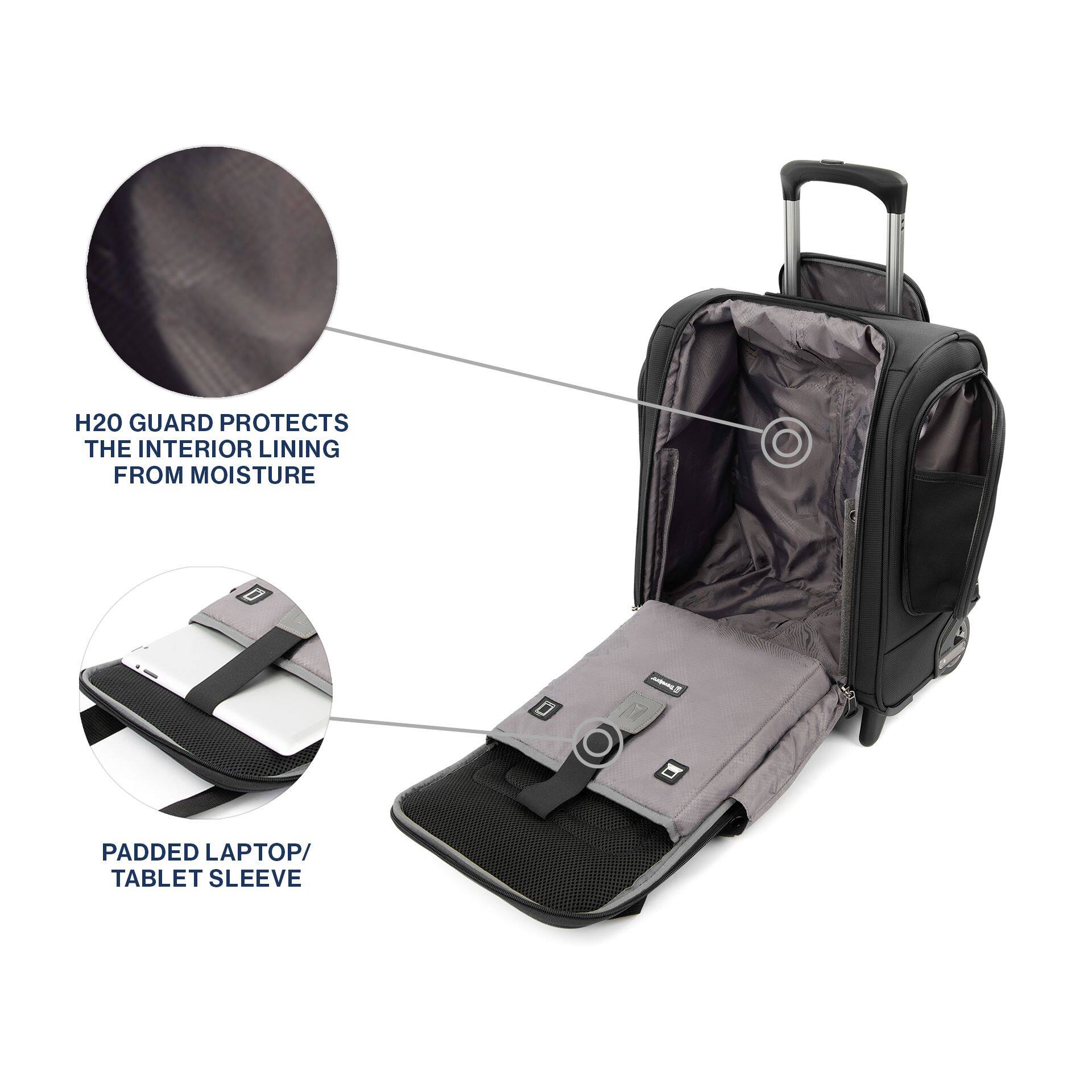 H2O GUARD PROTECTS THE INTERIOR LINING FROM MOISTURE

PADDED LAPTOP/ TABLET SLEEVE