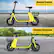 Opened Scooter
Size: 48.5" x 23" x 37.5"
Foldable Handlebar
Size: 48.5" x 10" x 23"