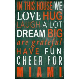 Fan Creations - Miami Hurricanes 11" x 19" Briteline In This House Sign - Multicolor