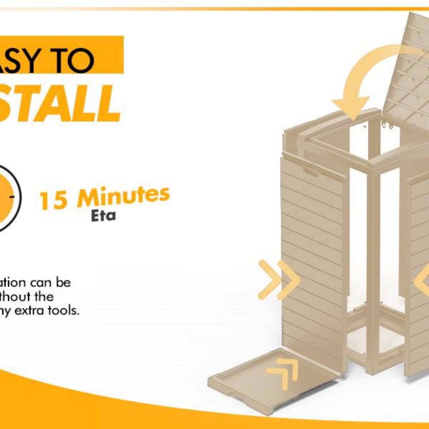 Easy to install.  
15 Minutes Eta  
Installation can be without the any extra tools.
