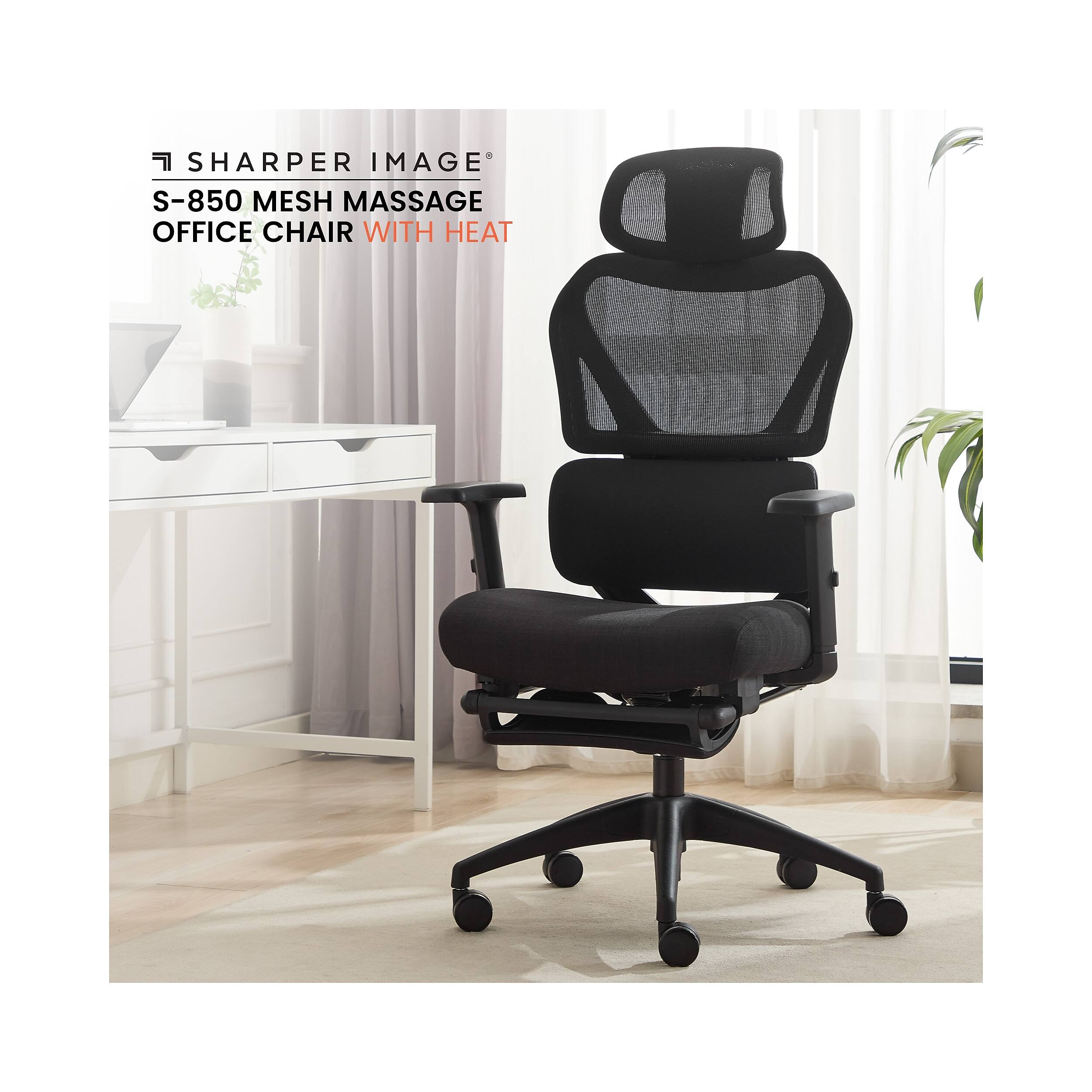 SHARPER IMAGE S-850 MESH MASSAGE OFFICE CHAIR WITH HEAT