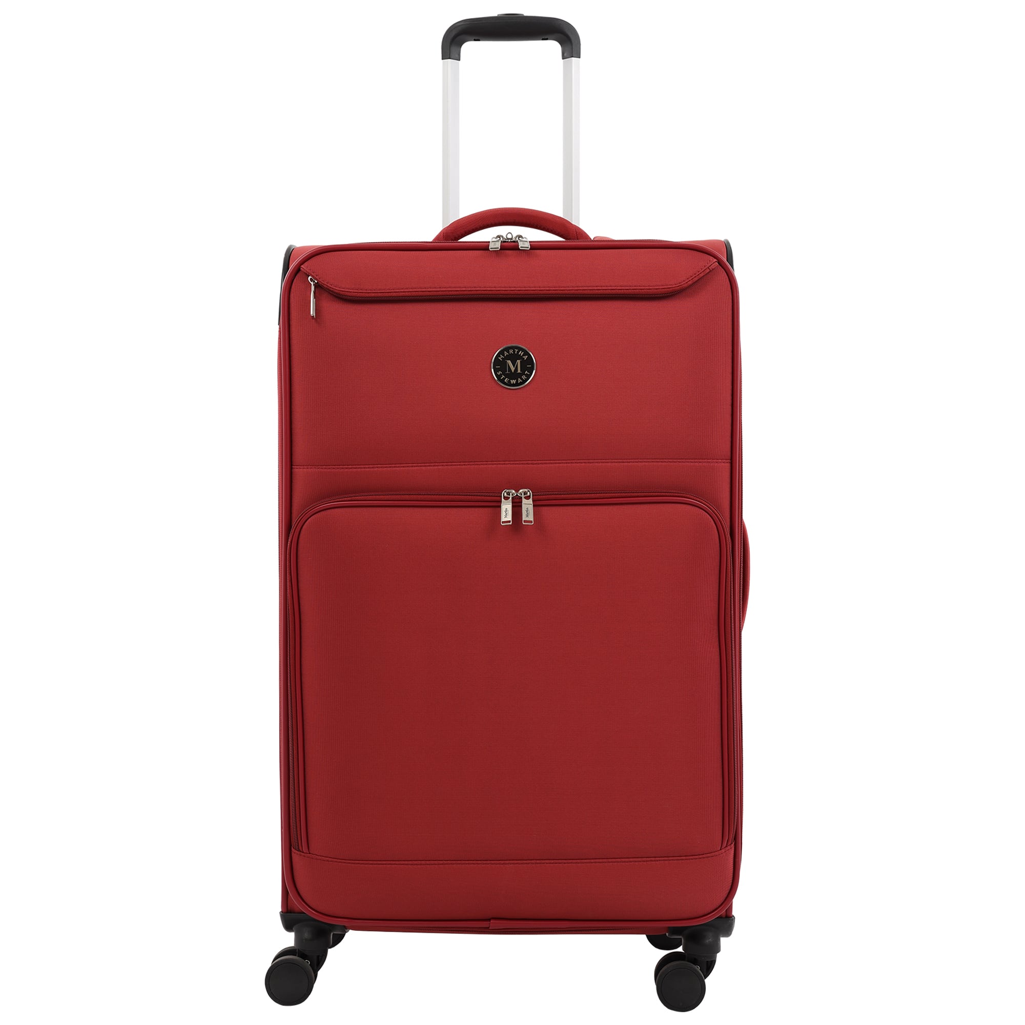Martha Stewart - 31" Softside Luggage – Extra Large Expandable Spinner Suitcase with 8 Wheels & Front Pockets - TERRA COTTA