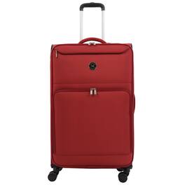 Martha Stewart - 31" Softside Luggage – Extra Large Expandable Spinner Suitcase with 8 Wheels & Front Pockets - TERRA COTTA