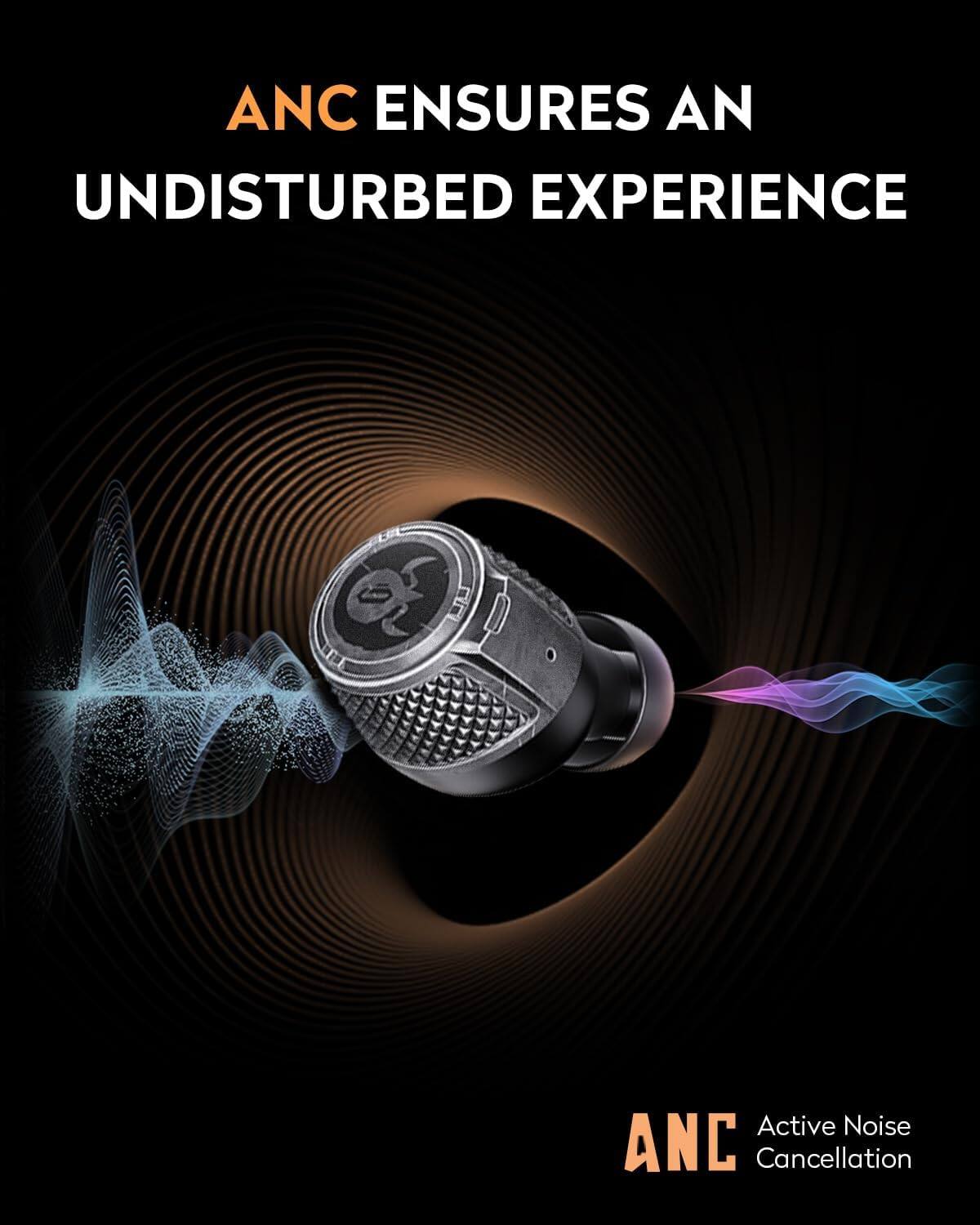 ANC ensures an undisturbed experience. ANC Active Noise Cancellation