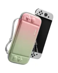 tomtoc - FancyCase-G05 Slim Case for Nintendo Switch - OLED Model, Nintendo Switch, EVA hard shell, joysticks Protection - Cherry Blossom - Front_Zoom