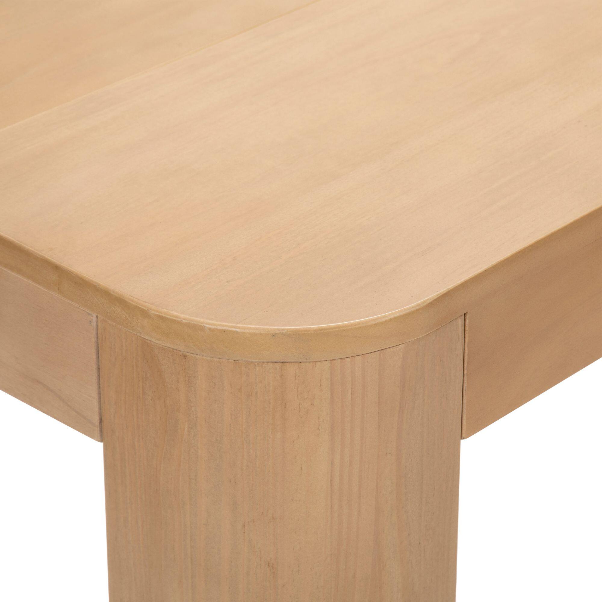 Alt View 3. Plank+Beam - Modern Rounded Rectangular Coffee Table (40in x 20in / 1020mm x 510mm), Blonde - Blonde.