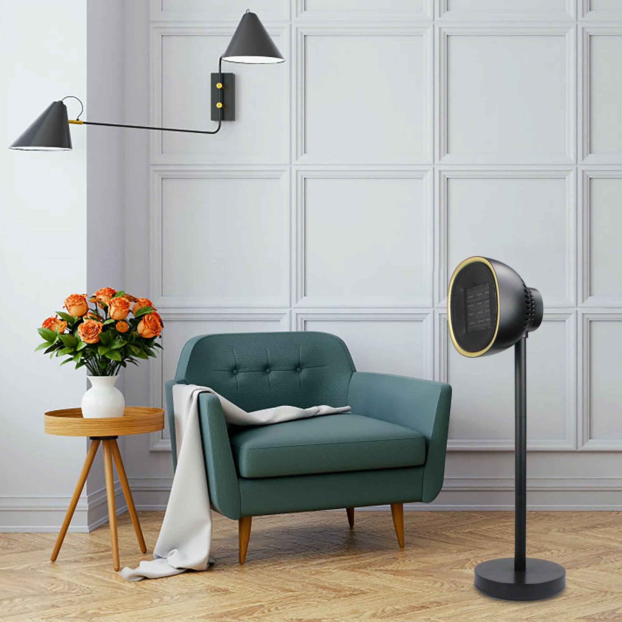 Left. Lamp Depot - Desk & Floor Multifunctional Fan Heater.