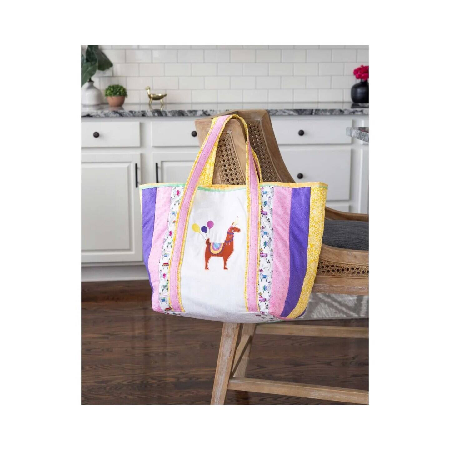 Left. AccuQuilt - June Tailor Charlotte Shopper Tote Quilt-As-You-Go Kit - Multi.