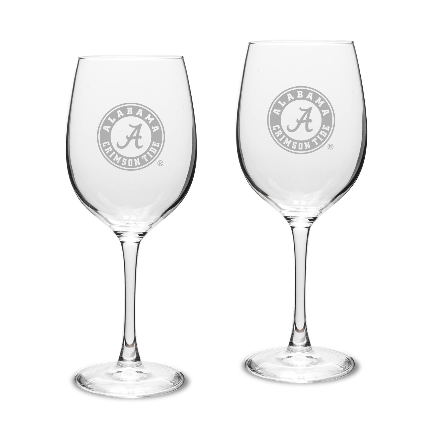 Jardine - Alabama Crimson Tide 16oz. 2-Piece Traditional White Wine Glass Set - Multicolor