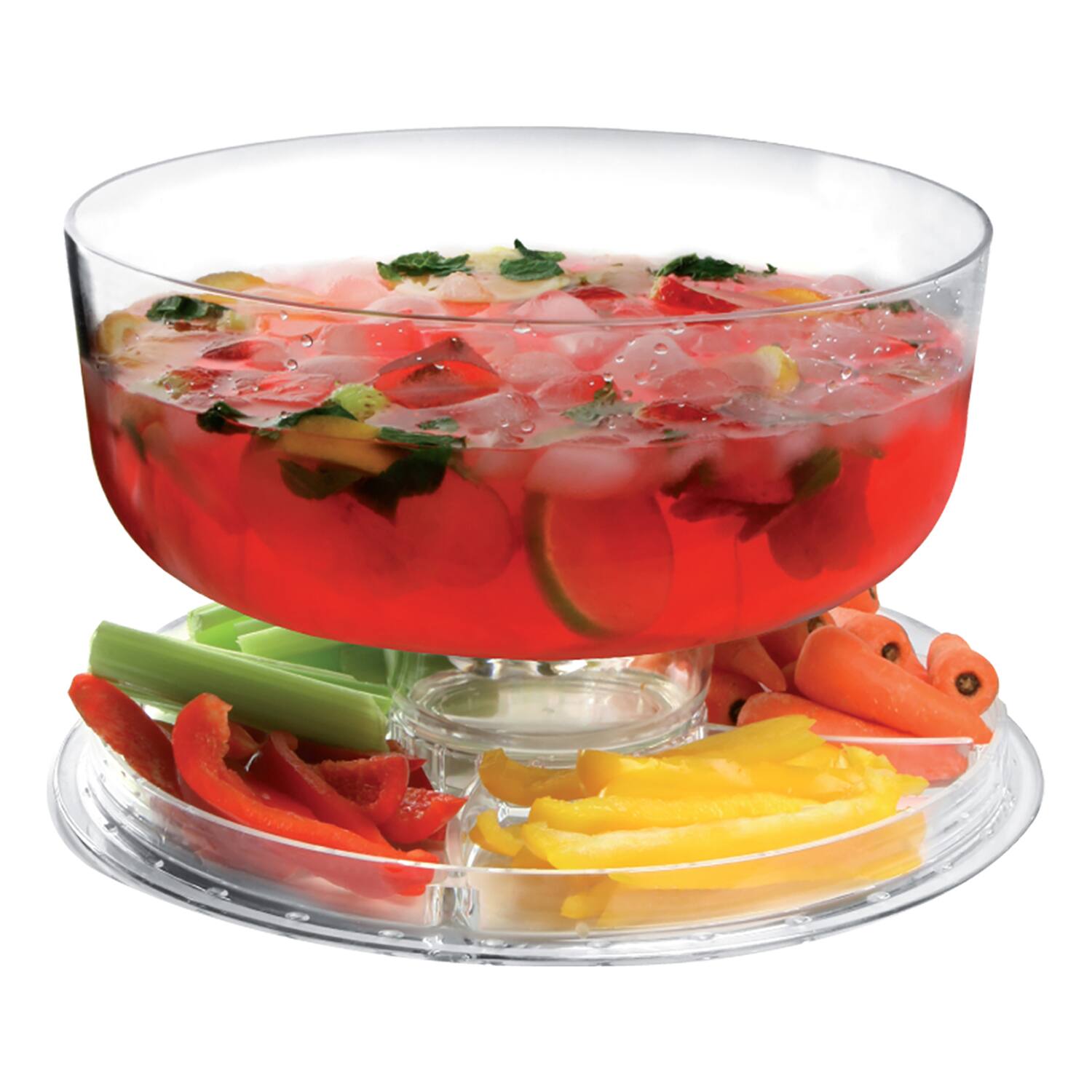 Alt View 1. FridgeMate - 4-in-1 Multifunction Clear Acrylic Serving Set - Clear.