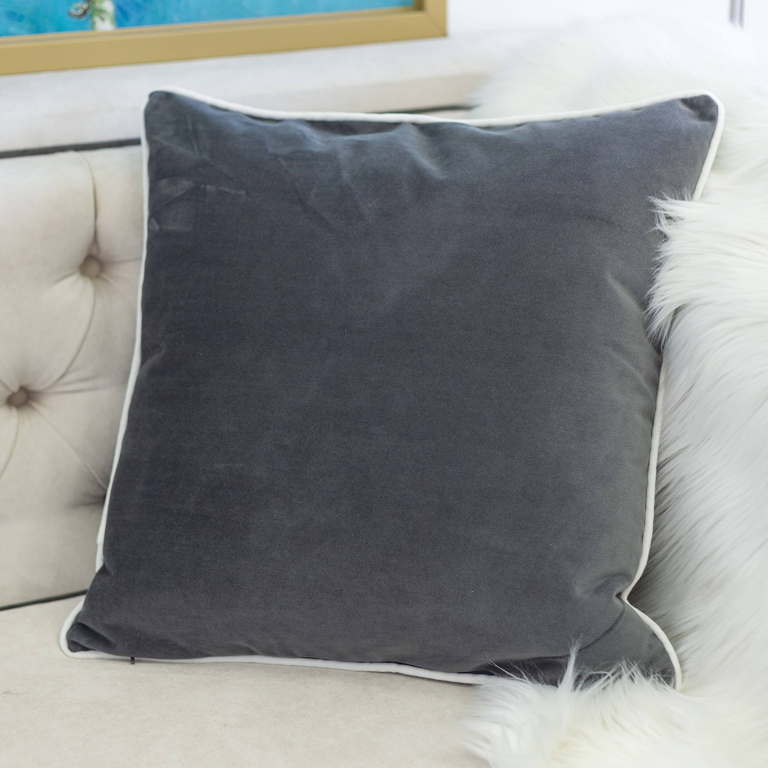 Back. LuXeo - Holiday Christmas Cotton Throw Pillow/ Color: Grenn Size: 20"x20" - GRAY.