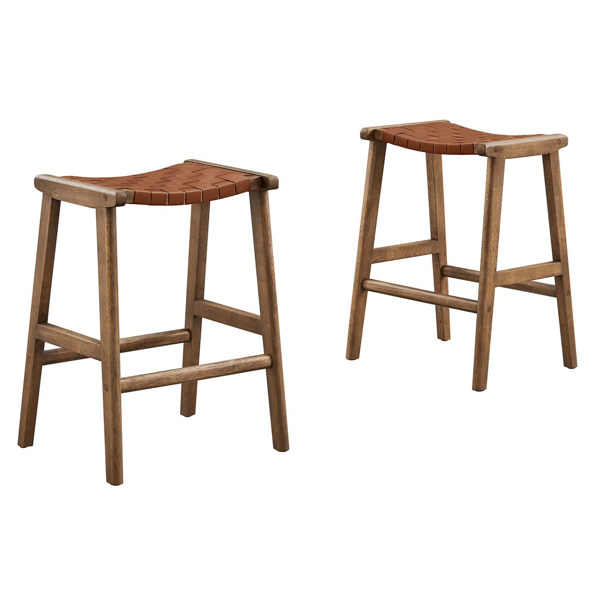 Saoirse Faux Leather Wood Counter Stool Set of 2 by Modway - 0