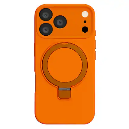 Front. SaharaCase - Apple iPhone 17 Pro Max Kickstand Case | Compatible with Magsafe | Smooth Silicone | Venture Series - Blazing Orange.