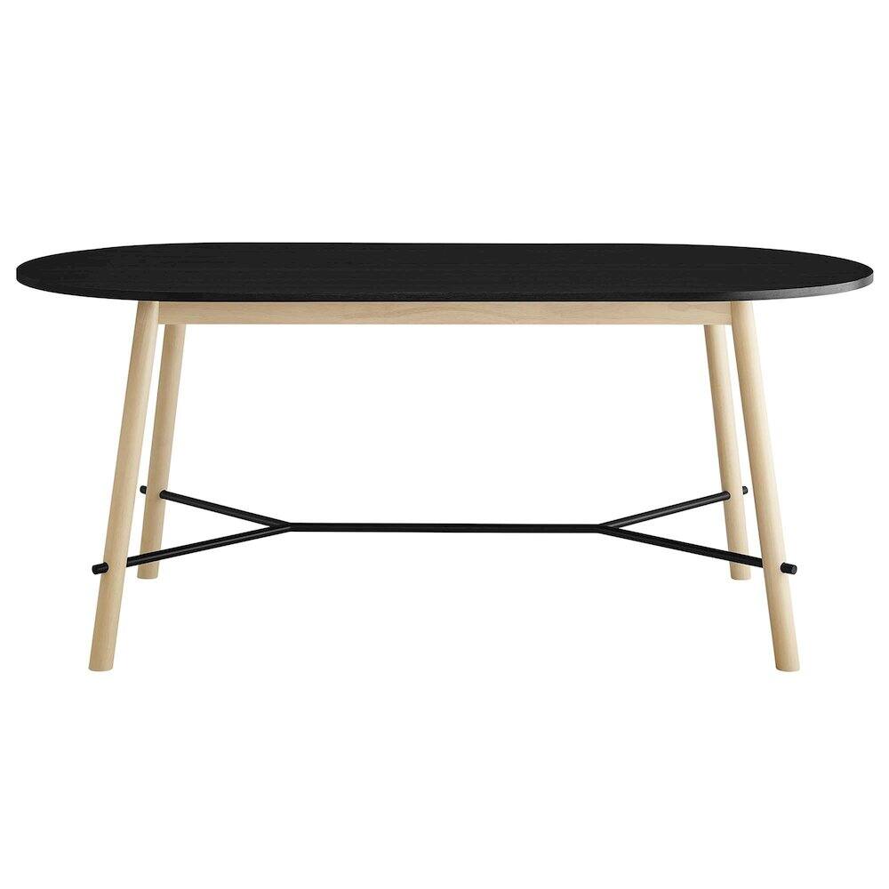 Alt View 4. Modway - Infuse 71" Wood Grain Dining Table - Black.