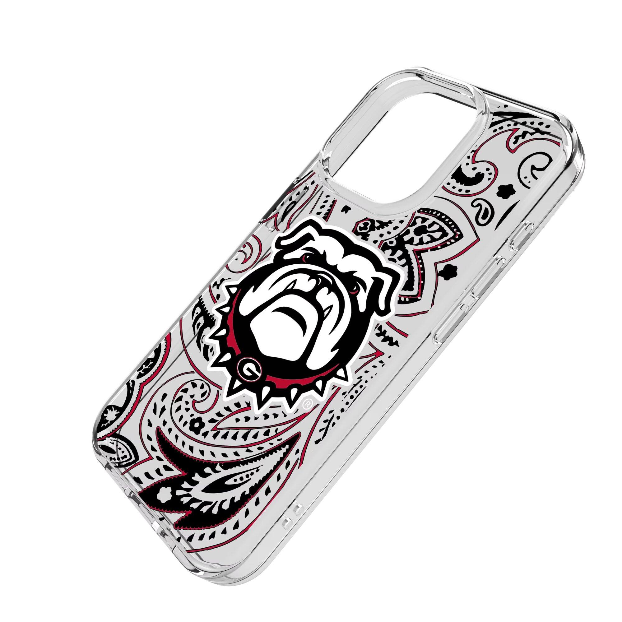 Alt View 1. Keyscaper - Georgia Bulldogs Paisley iPhone Clear Case - 16 Pro Max - Multicolor.