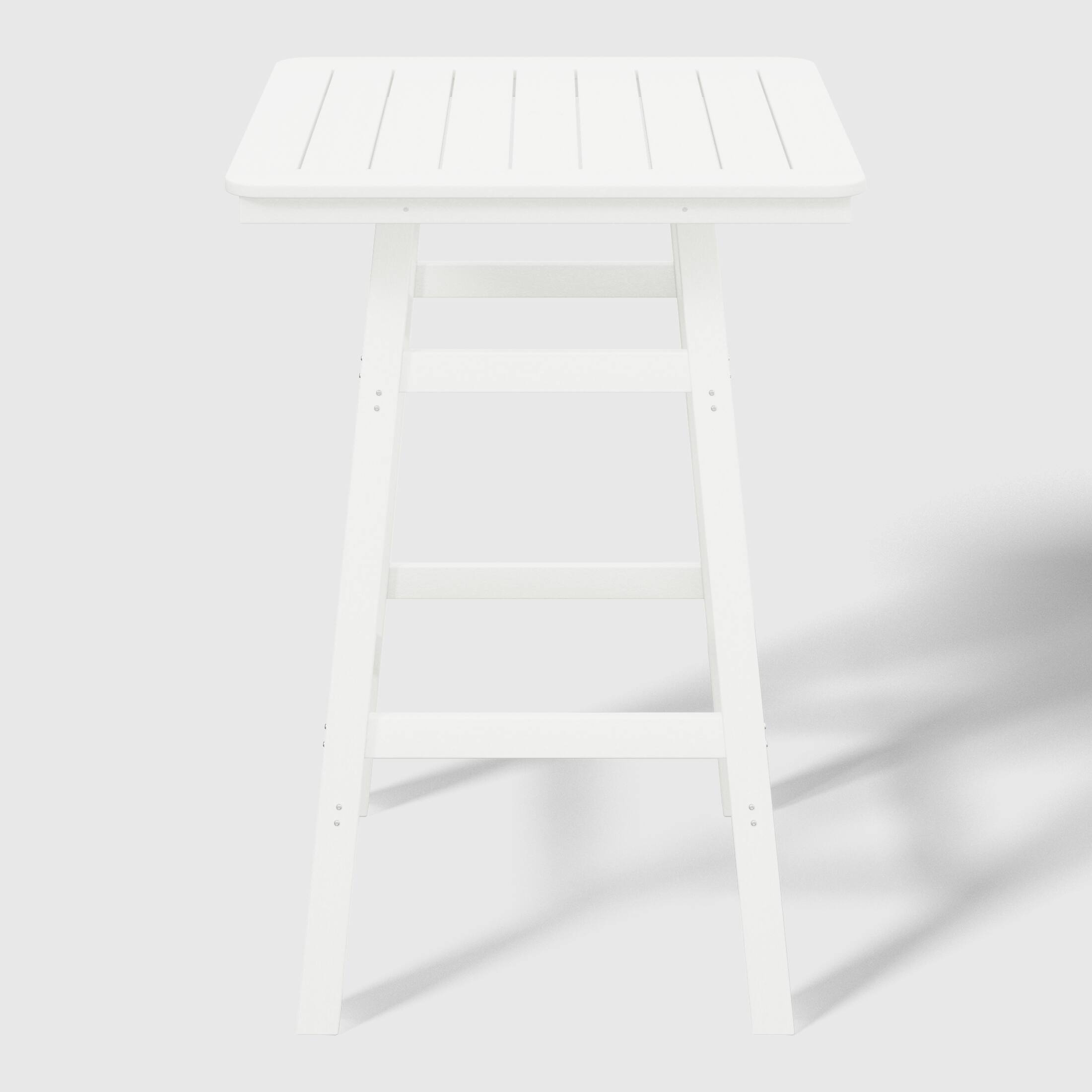 Back. WestinTrends - WestinTrends Malibu 30" Square Outdoor Patio Bistro Bar Table With Umbrella Hole - White.