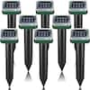 Front. Yardgrace - 8 Pack Solar Ultrasonic Mole Repellent Stakes, Waterproof Sonic Spikes for Lawn Garden - for Gophers, Voles, Chipmunks - Green.