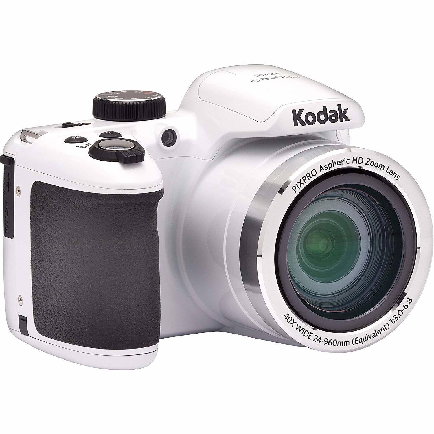 Kodak PIXPRO AZ401 Astro Zoom Digital Camera (White) Bundle with