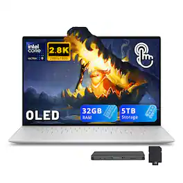 Dell - XPS 13.4" Touch Laptop,Ultra 9 288V,32GB RAM,4TB SSD+1TB Dock Set,Backlit Keyboard,Fingerprint,Win 11 - Platinum