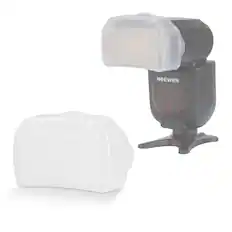 Front. Neewer - Snap-On PC White Flash Diffuser for Square Head Speedlite, FA002.