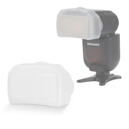 Front. Neewer - Snap-On PC White Flash Diffuser for Square Head Speedlite, FA002.