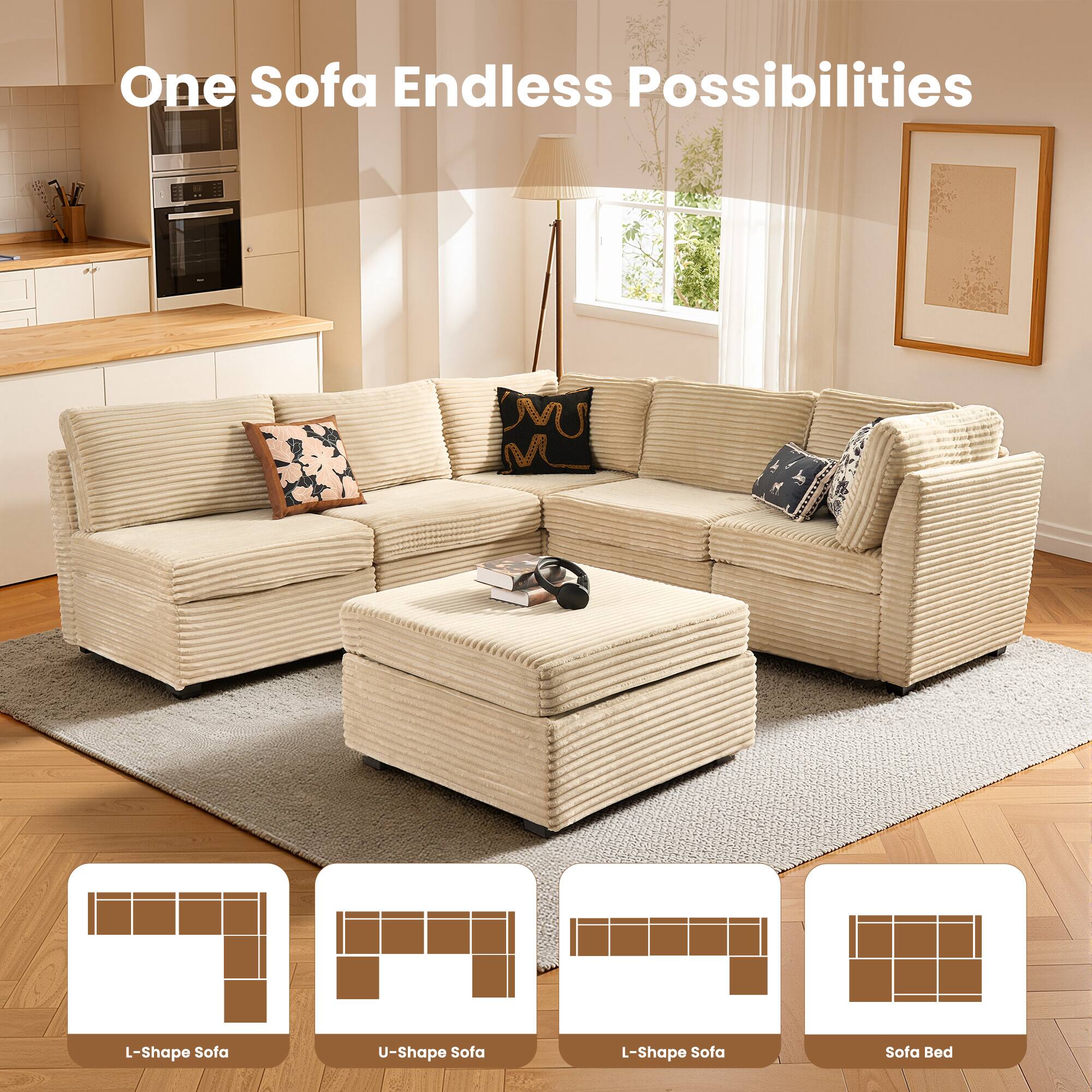 Ovios Modular Sectional Sofa - Thumbnail 3