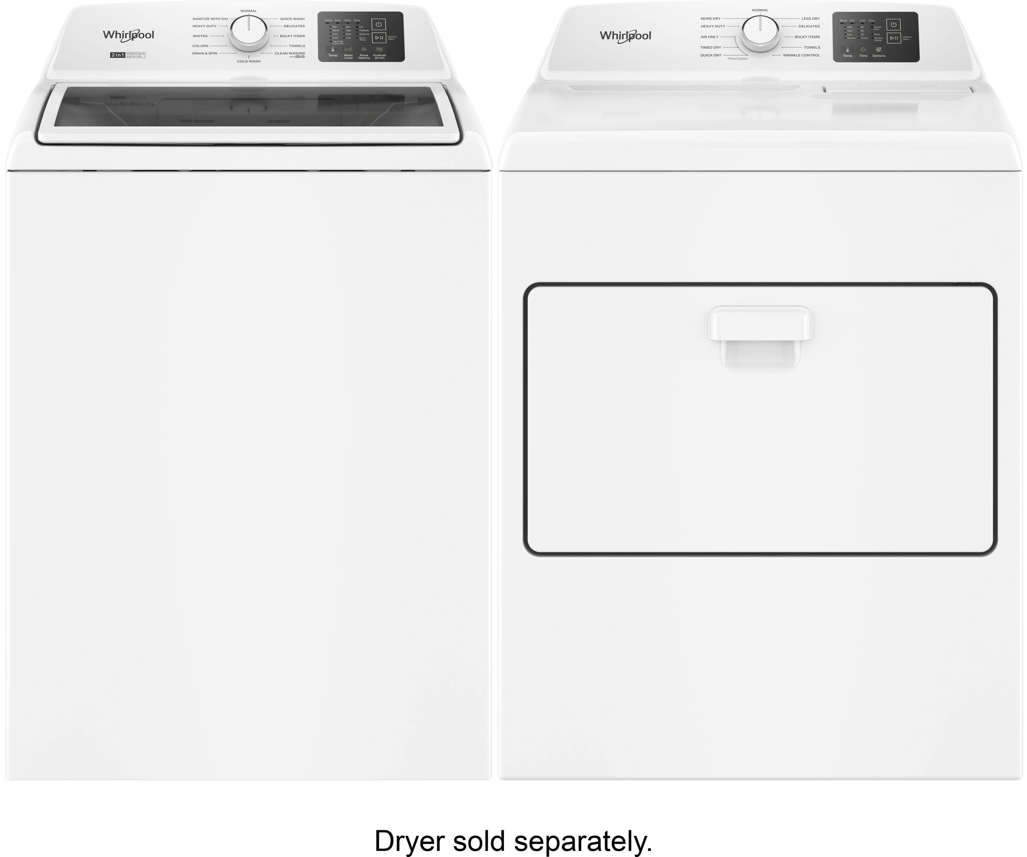 Whirlpool  
Whirlpool  

Dryer sold separately.