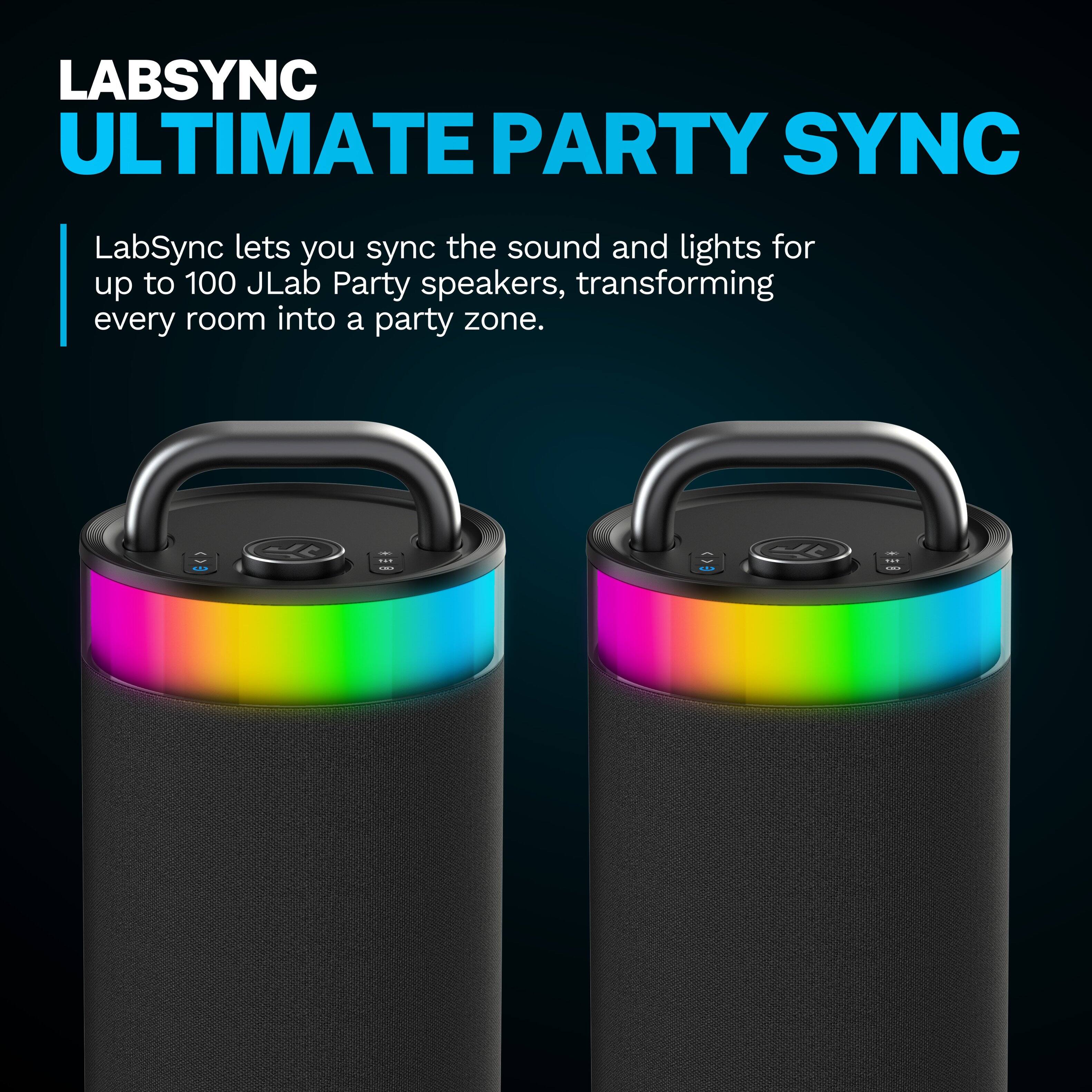 LABSYNC ULTIMATE PARTY SYNC

LabSync lets you sync the sound and lights for up to 100 JLab Party speakers, transforming every room into a party zone.