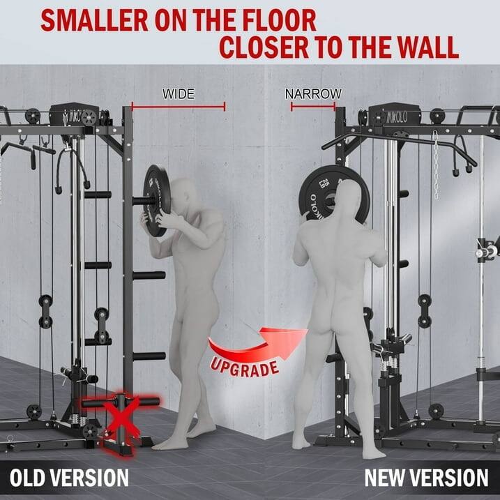 SMALLER ON THE FLOOR CLOSER TO THE WALL, WIDE, NARROW, UPGRADE, OLD VERSION, NEW VERSION