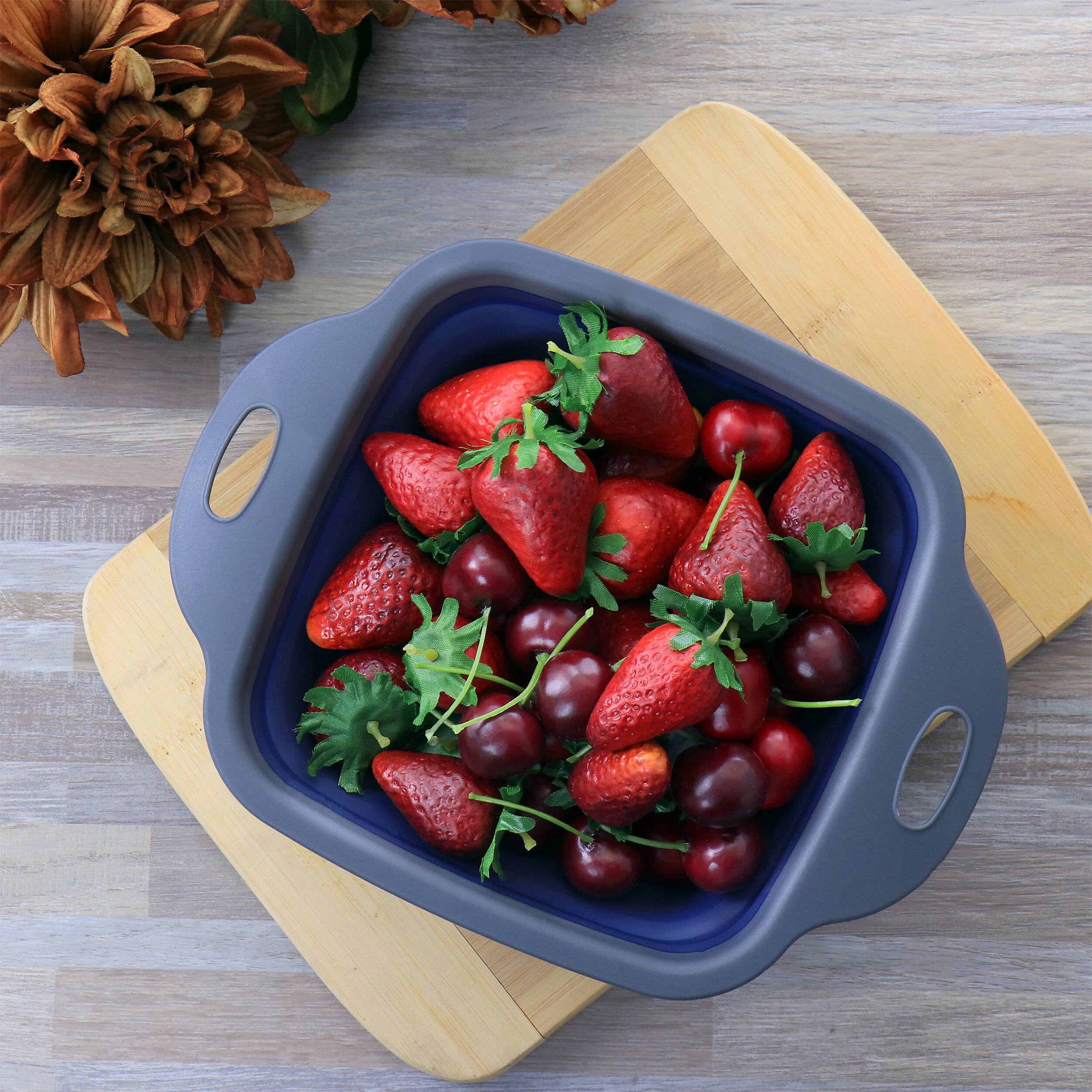 Alt View 6. Oster - Oster Bluemarine Collapsible Square Plastic Colander in Blue.