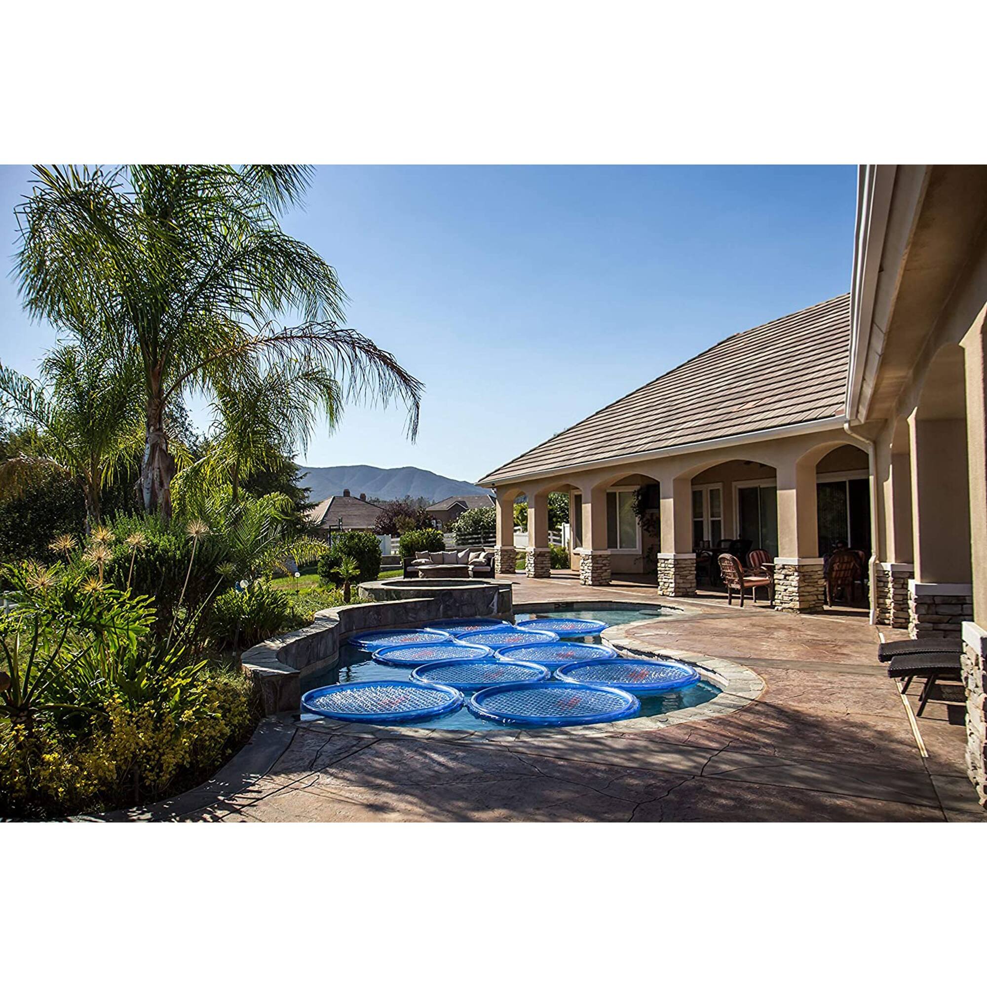 Alt View 10. Solar Sun Rings - Solar Sun Rings UV Resistant Swimming Pool Spa Heater Circular Solar Cover, Blue.