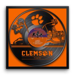 Sporticulture - Clemson Tigers Framed 13" x 13" Vinyl Record Art Print - Multicolor