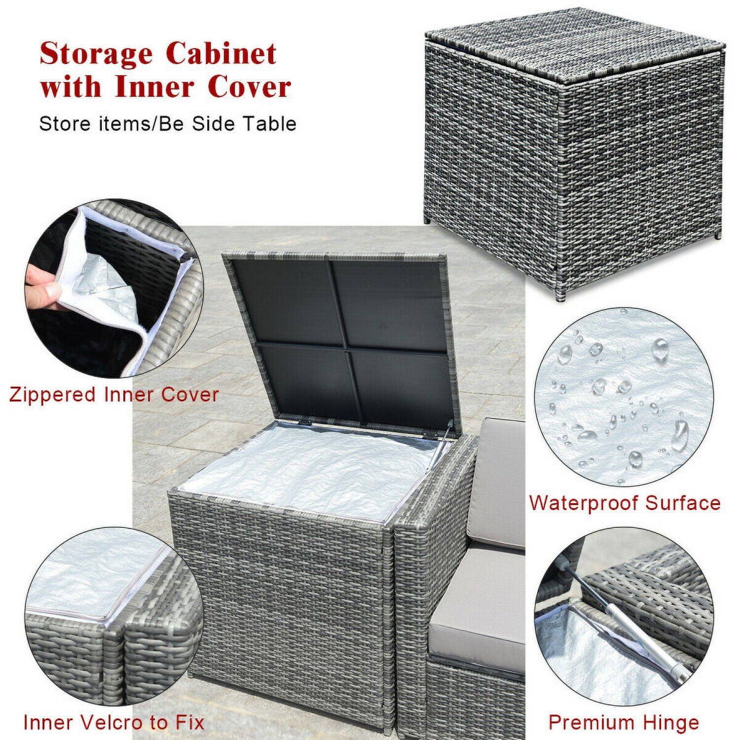 Storage Cabinet with Inner Cover  
Store items/Be Side Table  

- Zippered Inner Cover  
- Waterproof Surface  
- Inner Velcro to Fix  
- Premium Hinge
