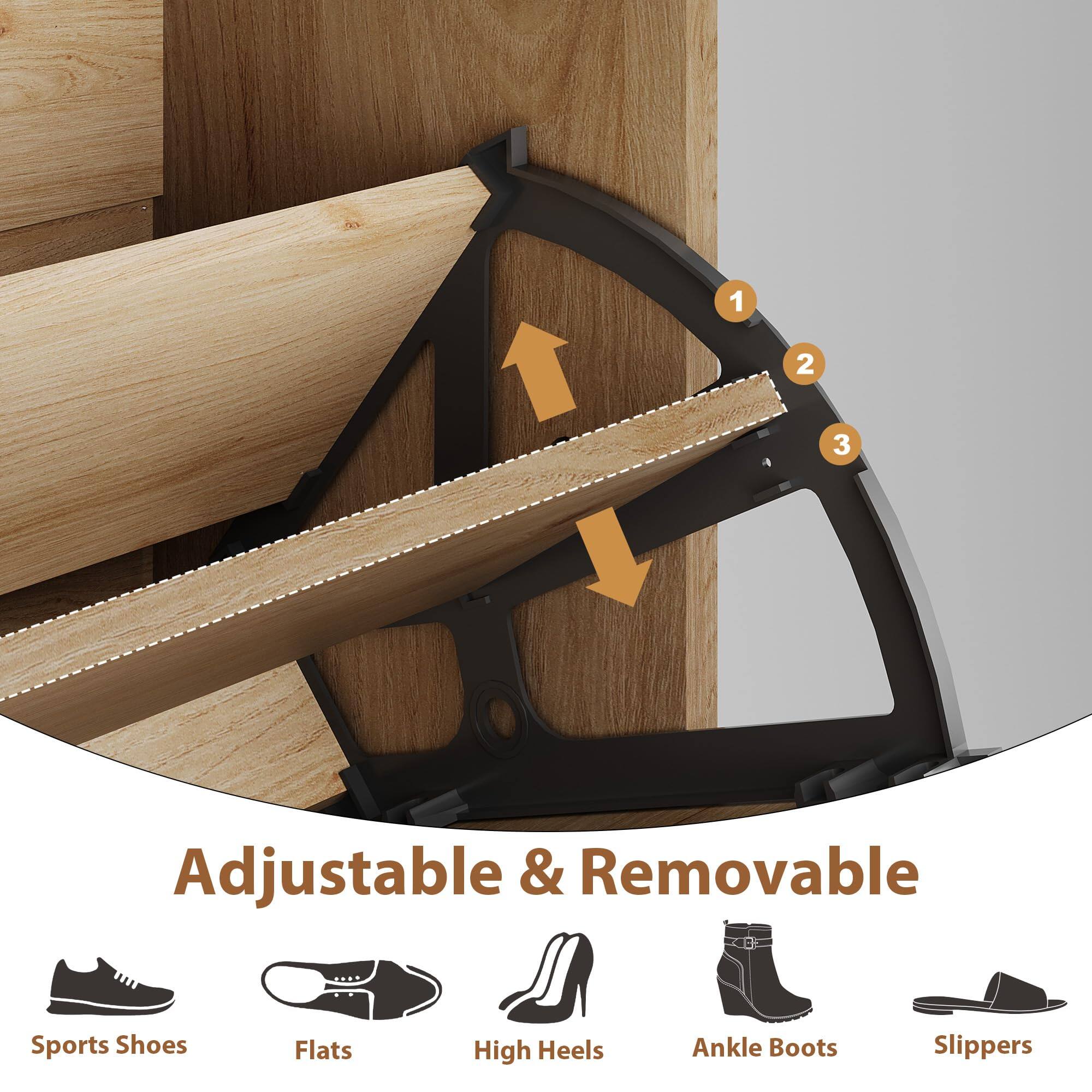 Adjustable & Removable

Sports Shoes  
Flats  
High Heels  
Ankle Boots  
Slippers