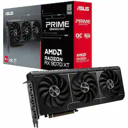 ASUS - AMD Radeon RX 9070 XT Graphic Card - 16 GB GDDR6 - 7680 x 4320 - 256 bit Bus Width - PCI Express 5.0 - DisplayPort