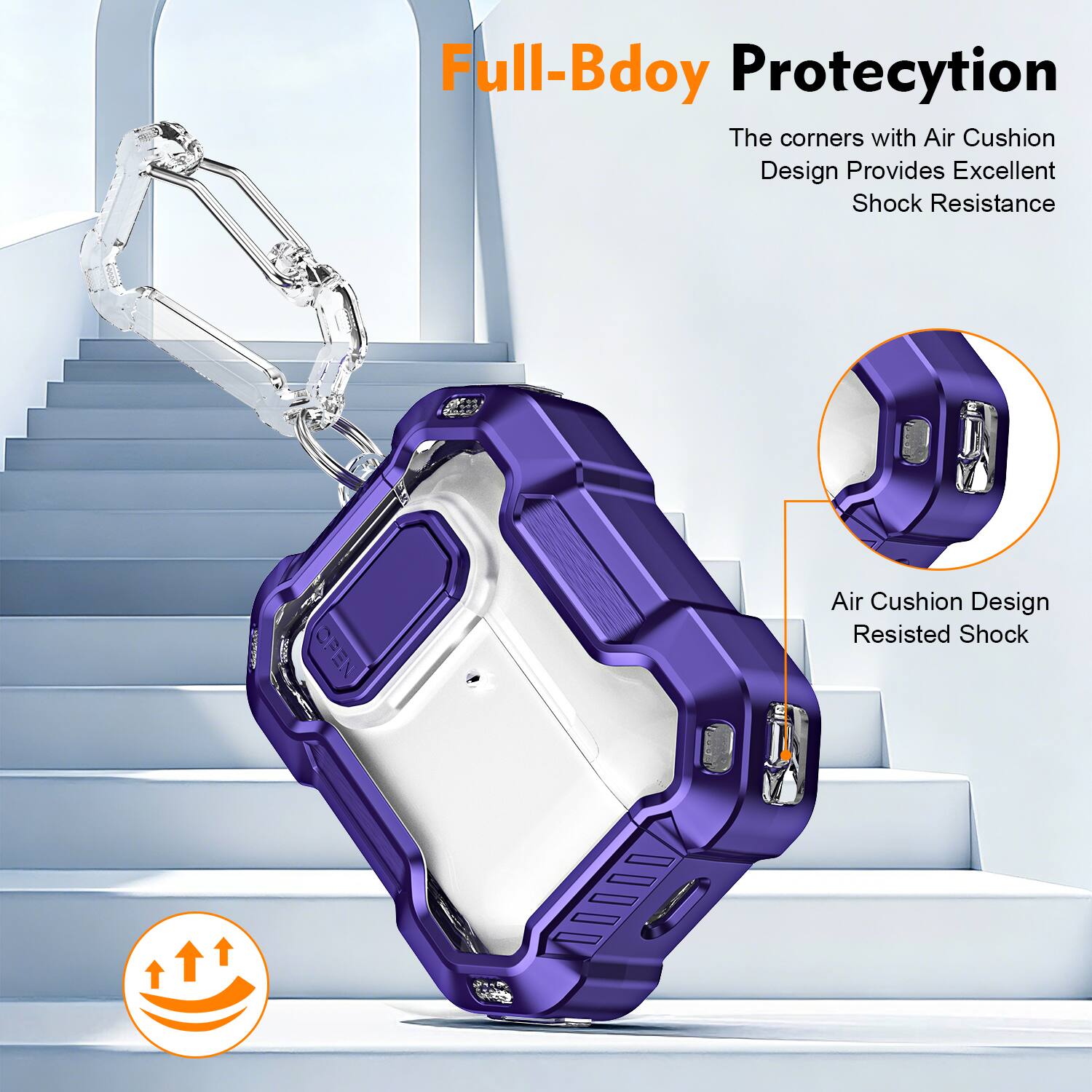 Full-Body Protection

The corners with Air Cushion Design Provides Excellent Shock Resistance

Air Cushion Design Resisted Shock