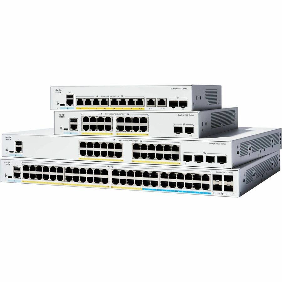 Sure, here is the corrected and grouped text from the image:

**Top Layer:**
- Catalyst 1300 Series

**Second Layer:**
- Catalyst 1300 Series
- 48 PORTS FOR 10/100/1000 BASE-T
- 4 PORTS FOR 10/100/1000 BASE-T

**Third Layer:**
- Catalyst 1300 Series
- 48 PORTS FOR 10/100/1000 BASE-T
- 4 PORTS FOR 10/100/1000 BASE-T

**Bottom Layer:**
- Catalyst 1300 Series
- 48 PORTS FOR 10/100/1000 BASE-T
- 4 PORTS FOR 10/100/1000 BASE-T
