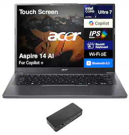 Acer - Aspire 14 AI Laptop 14.0 WUXGA (Intel Ultra 7-258V, 32GB LPDDR5X, 1TB PCIe SSD, Intel Arc 140V, Win 11 Pro) - Steel Gray