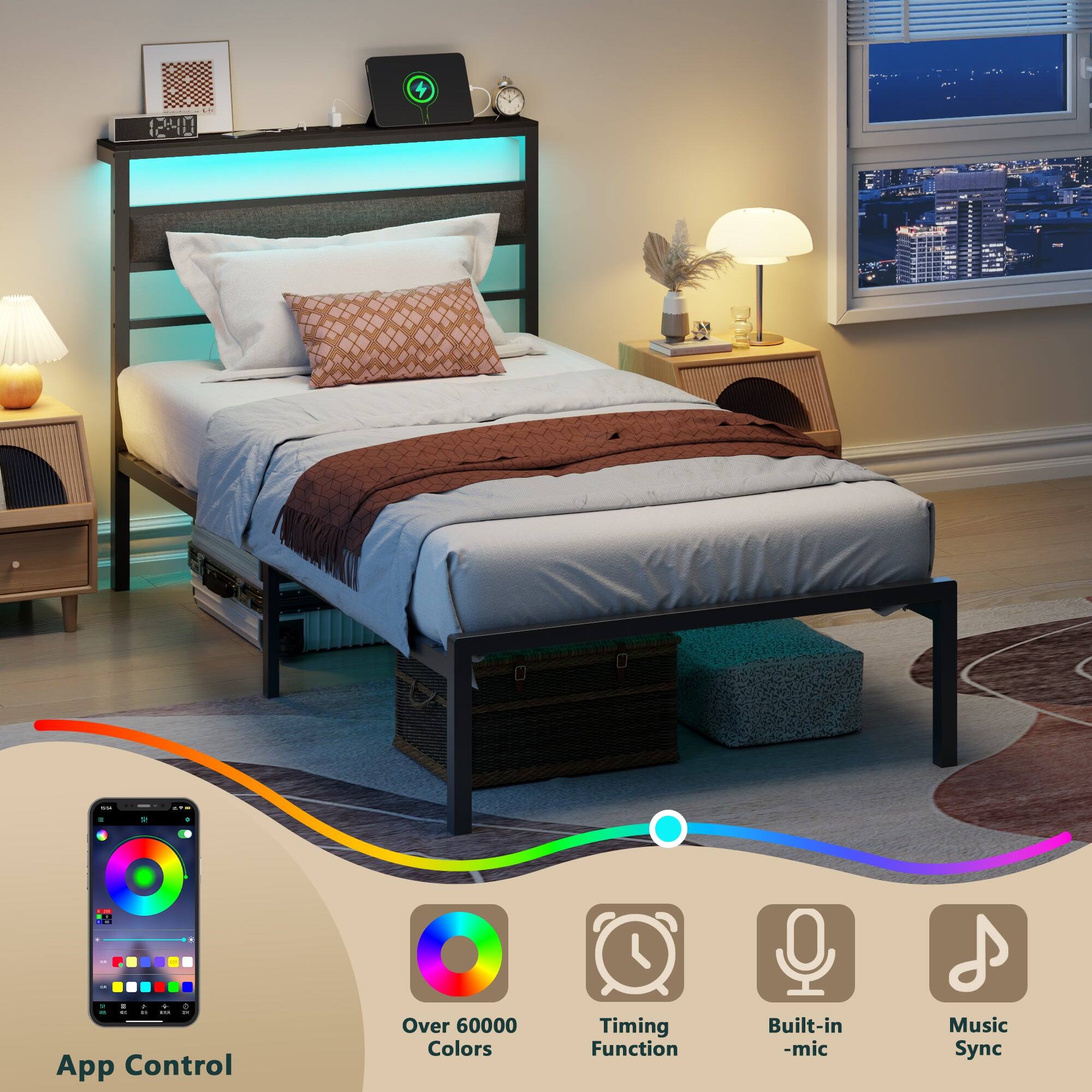 12:40

App Control  
Over 60000 Colors  
Timing Function  
Built-in -mic  
Music Sync