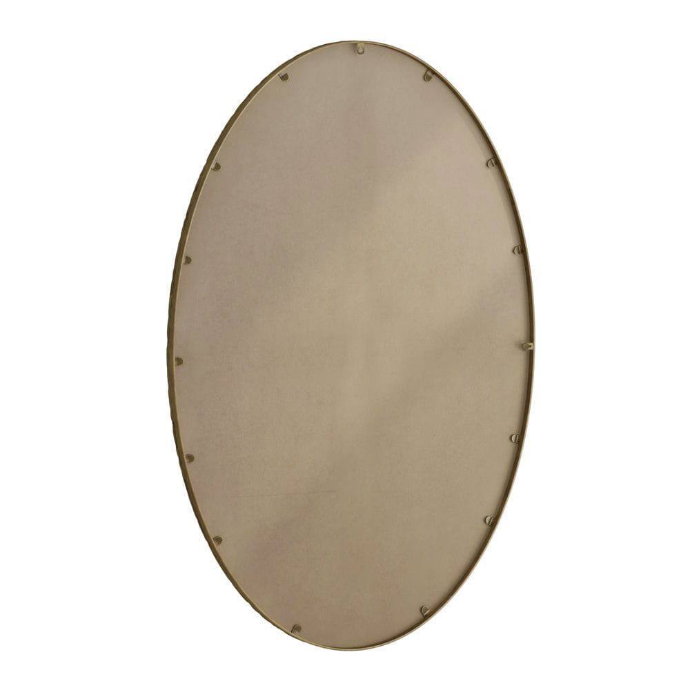 Alt View 2. Kadyn - Iron Art Oval Retro Mirror with Antique Effect, Elegant Wall Hanging Mirror for Bathroom/Bedroom, Gold.