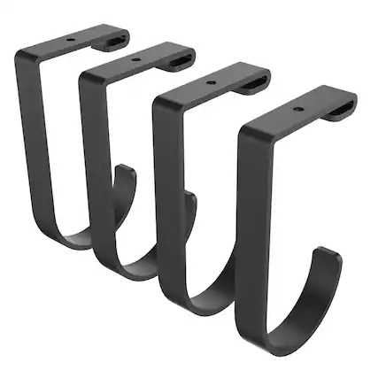 Front. Fleximounts - GRH1 4-Pack Flat Hook - Black.
