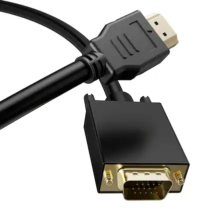 Front. PARKER SLATER - HDMI to VGA Cable 6ft – Male to Male, Gold-Plated, Black.