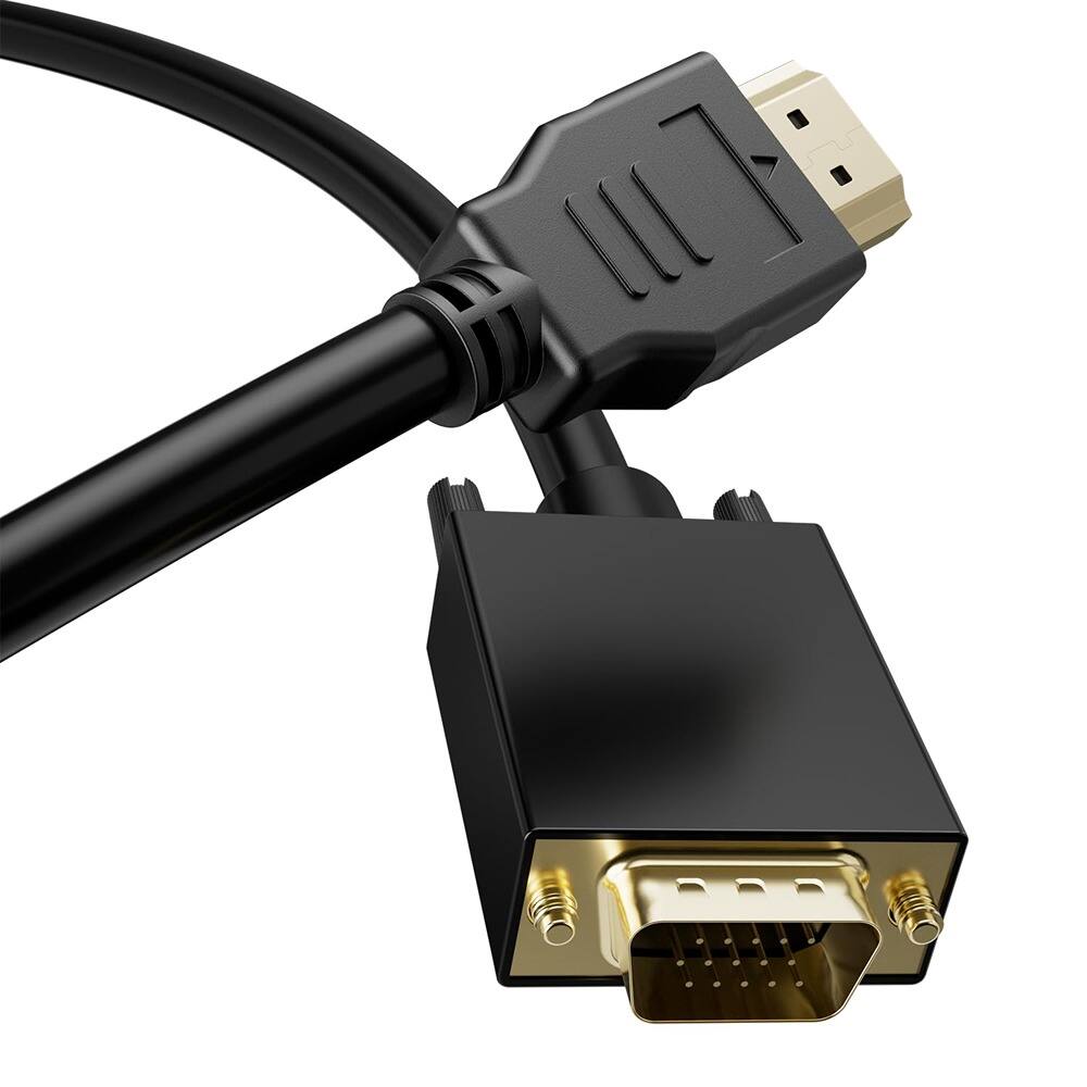Front. PARKER SLATER - HDMI to VGA Cable 6ft – Male to Male, Gold-Plated, Black.