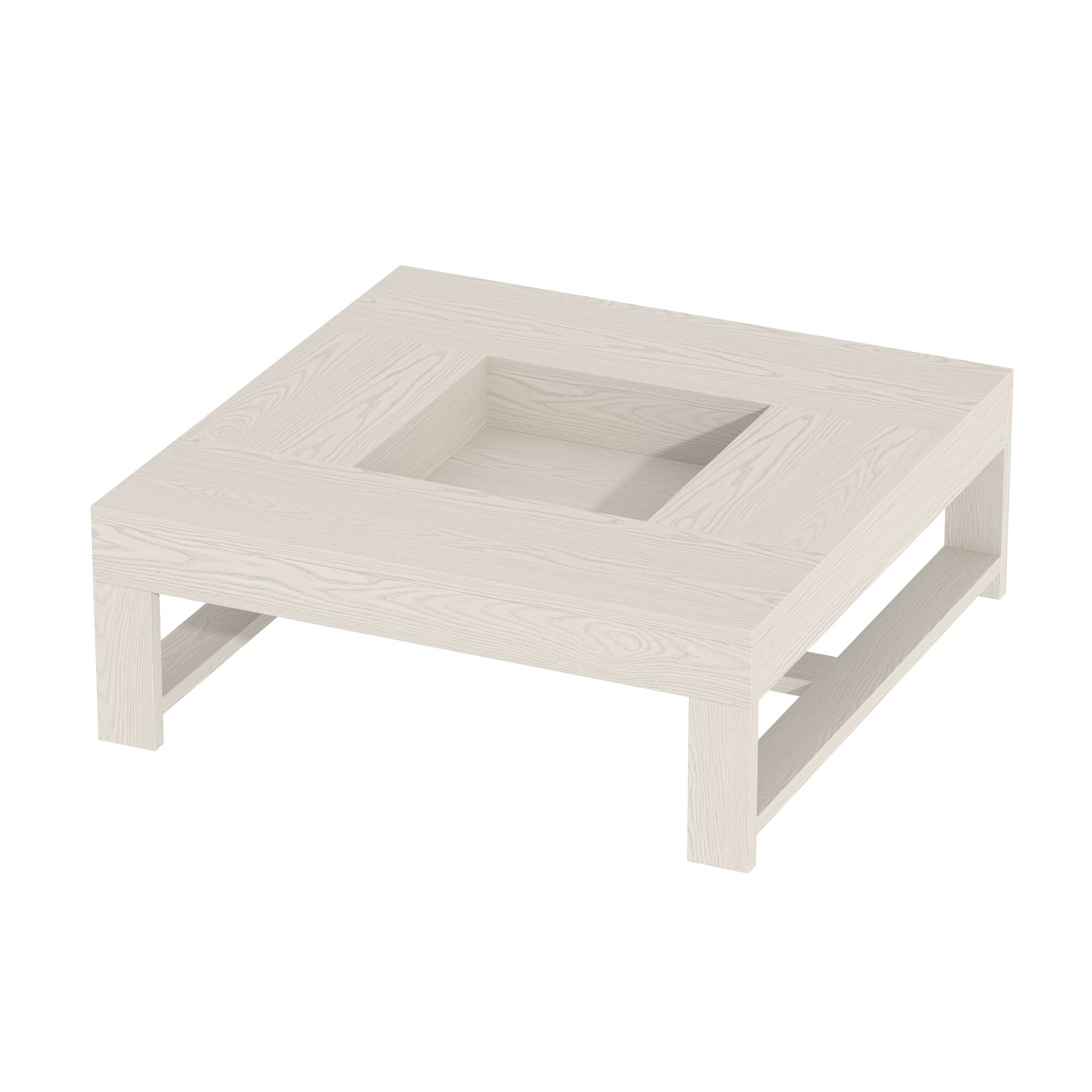 Alt View 9. FUFU & GAGA - Japanese Style Hollow Coffee Table with Central Storage and Minimalist Frame for Living Room - Off-White.