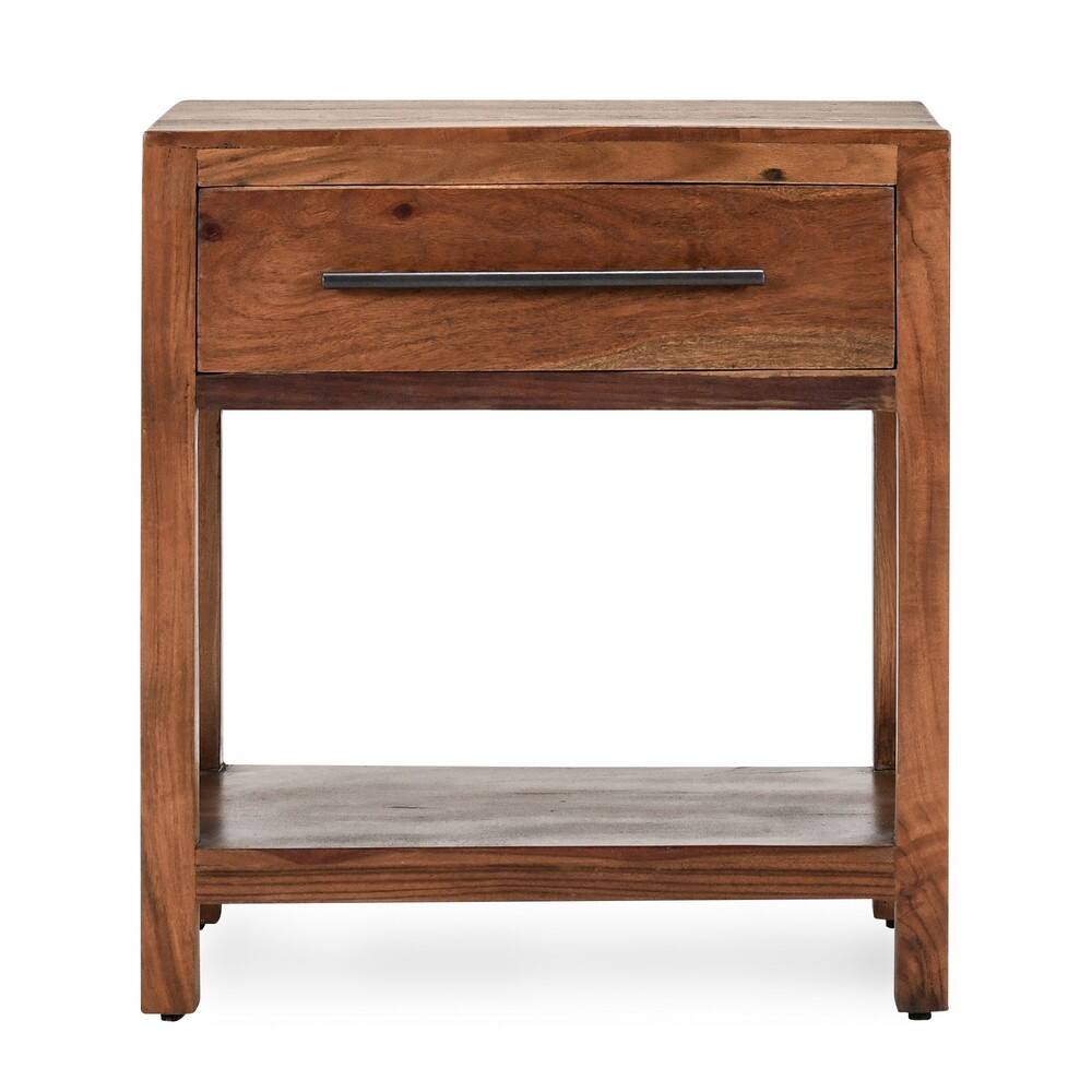 Manhattan Lane 24 Inch Side End Table, 1 Drawer, Iron Handle, Mango ...