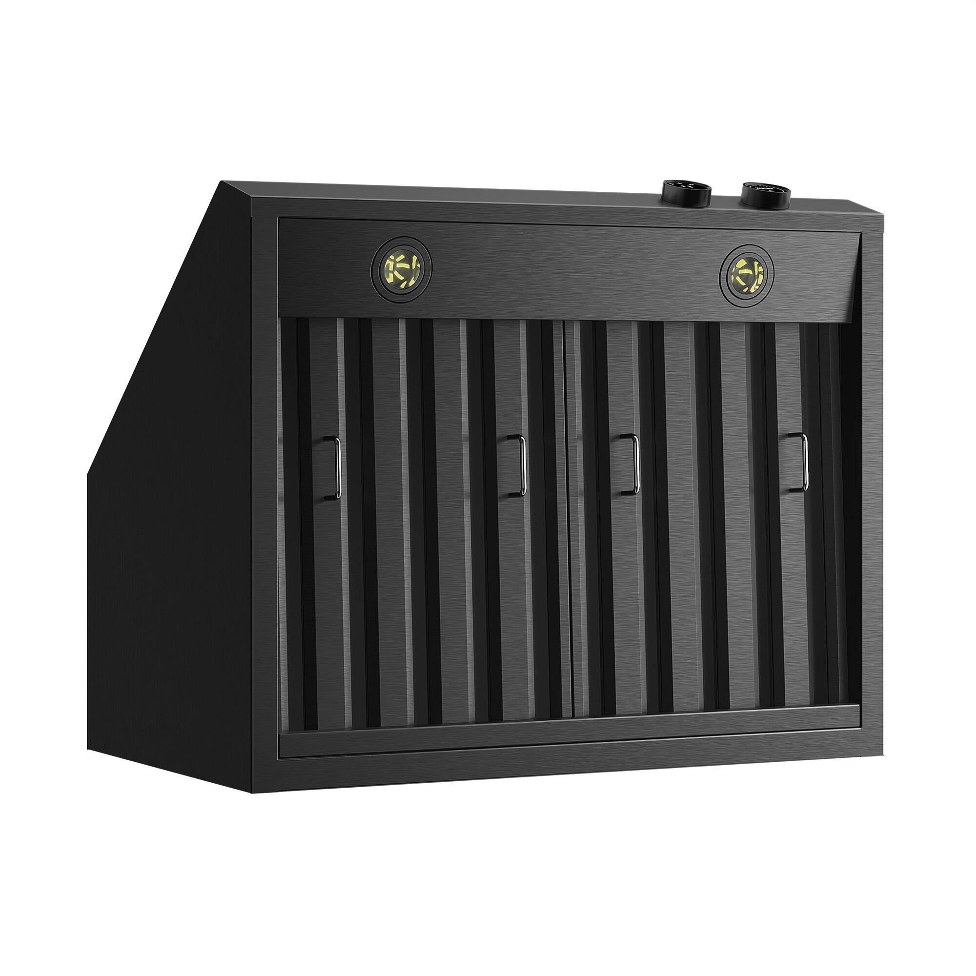 Left. Kucht - Pro Style 30 in. 900 CFM Under Cabinet Range Hood, Dark Stainless Steel , Digital Controls - Dark Stainless Steel.