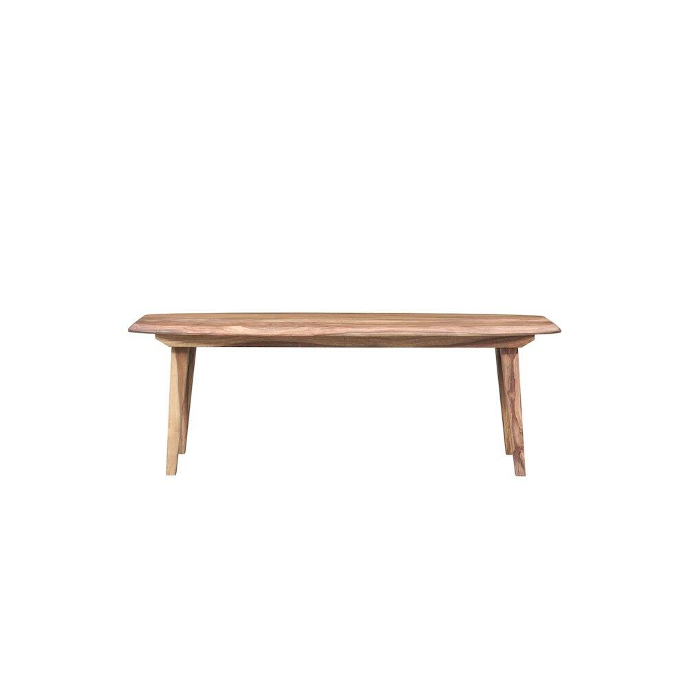 Left. Porter Designs - Fusion Solid Sheesham Wood Dining Bench - Light Brown.