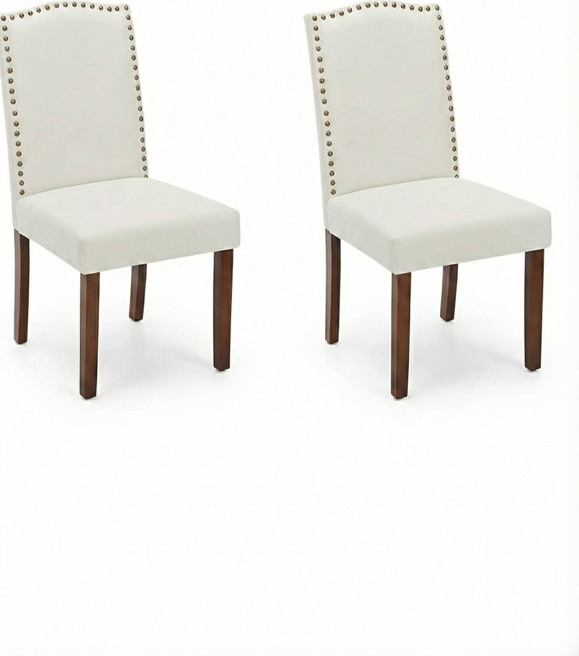 AOITUN - Dining Chairs Set of 2 Upholstered Fabric for Daily Use - Perfect Addition to Any Dining Room, Living Room, or Kitchen - Beige
